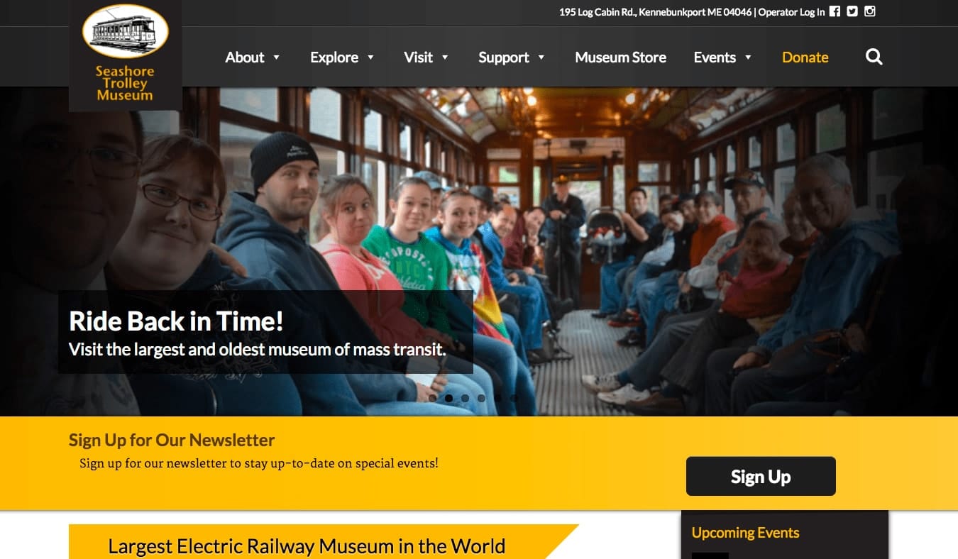 Trolley Museum Landing Page